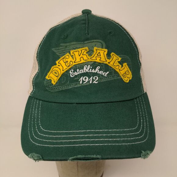 Dekalb Speed Mesh Back Strapback Hat Green Yellow OSFM Embroidered Logo - Picture 3 of 11